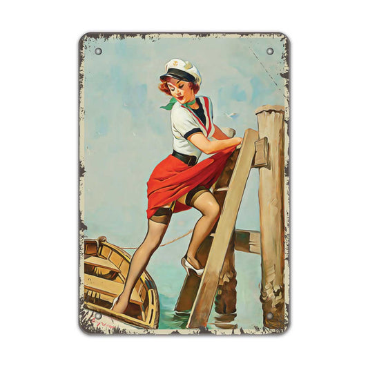 pin-up 4 броя секси ретро табелки от стоманена ламарина винтидж