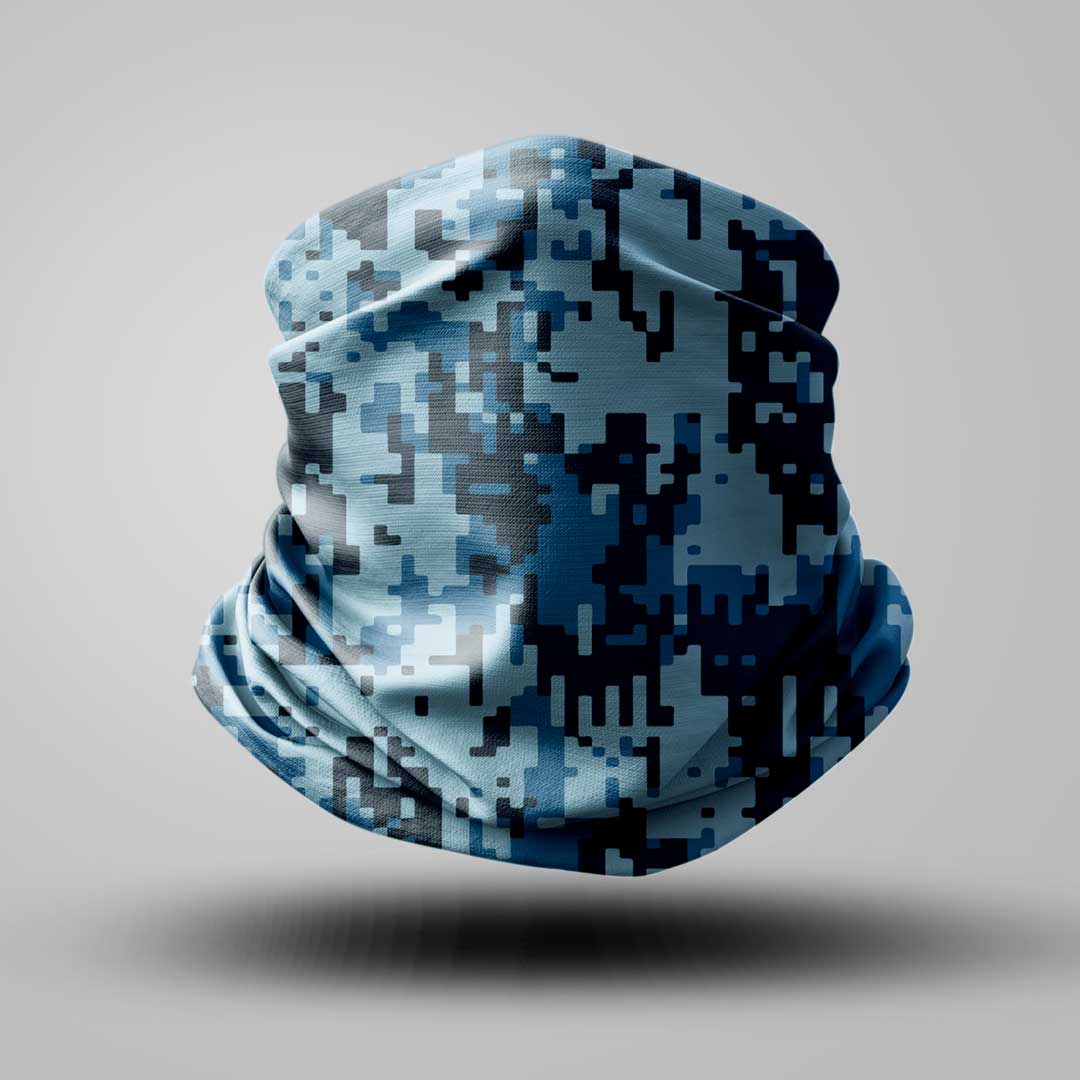 Camouflage digital bandana buff liratech.bg Камуфлаж дигитален бандана бъф син