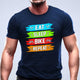 Eat sleep bike repeat тениска с уникален дизайн тъмно синя